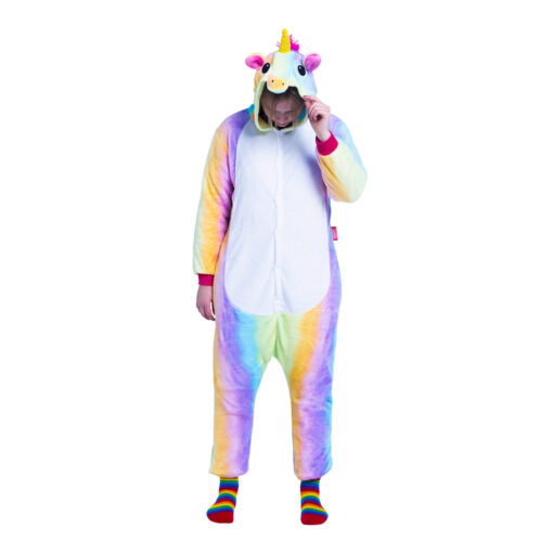Rainbow unicorn dieren onesie | Knuffelbeest - Afbeelding 2