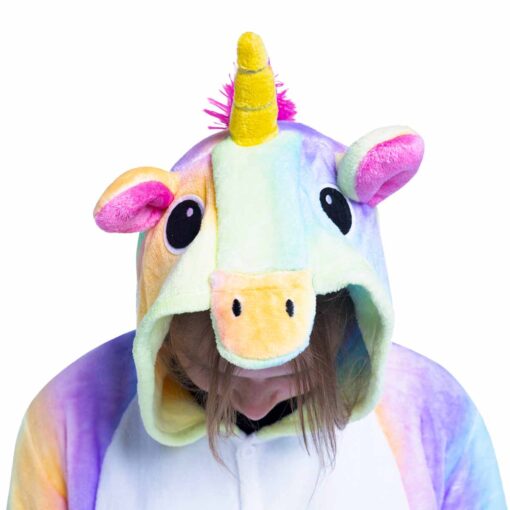 Rainbow unicorn dieren onesie | Knuffelbeest - Afbeelding 4