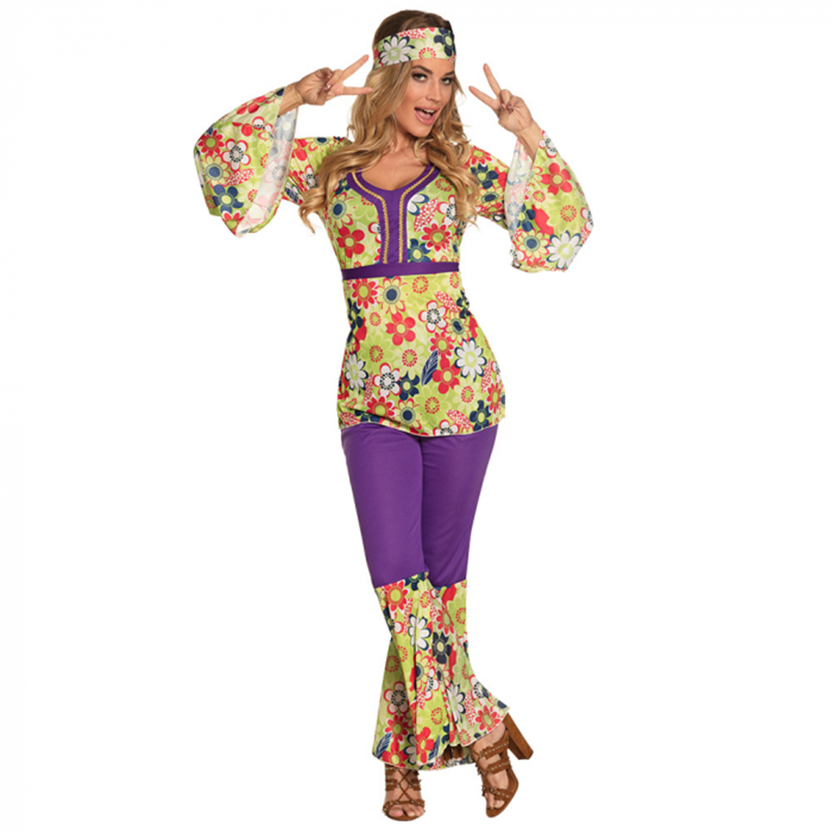 vluchtelingen gebouw Korting Flowerpower pak Hippie kostuum online kopen? - Partytrader