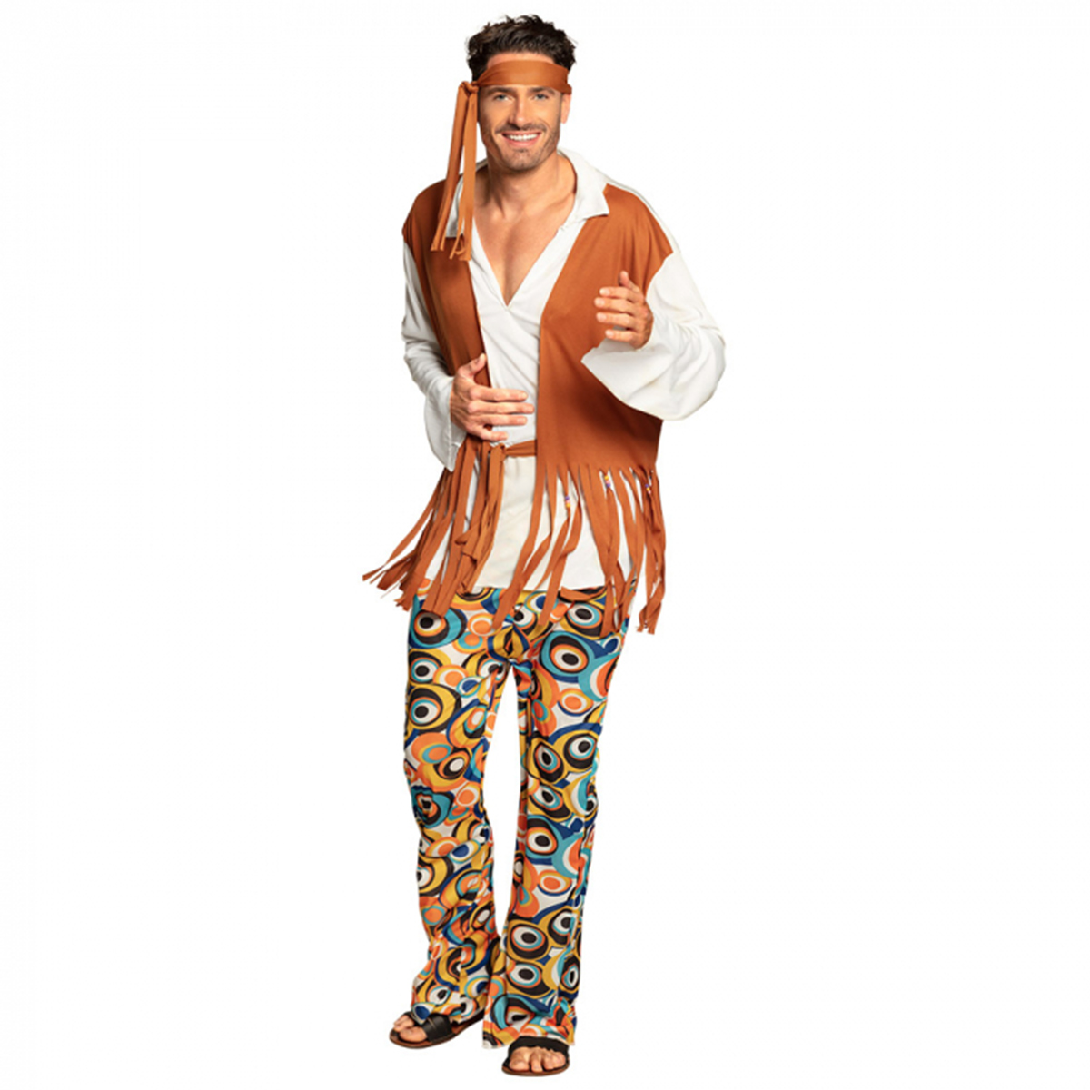 af hebben pensioen Diplomatie Hippie kostuum 3-delig online kopen? - Partytrader