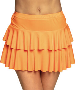 Minirokje ruffles oranje