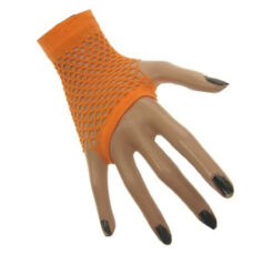 Net handschoen fluor oranje