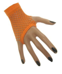 Net handschoen fluor oranje