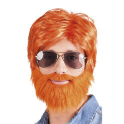 Pruik oranje baard